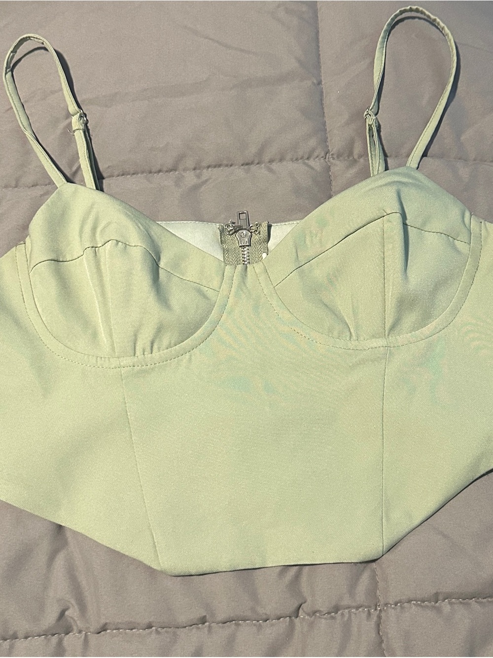 White Fox Boutique Mint Green Crop Bustier Top